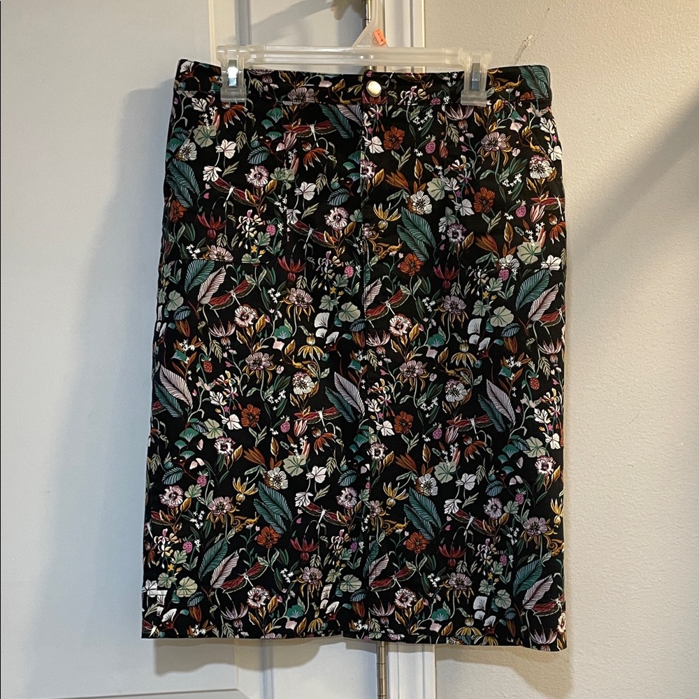 Christopher & Banks Multicolor Floral Pencil Skirt